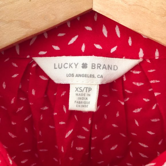 Red Lucky Brand Long Sleeve Blouse - Picture 2 of 9